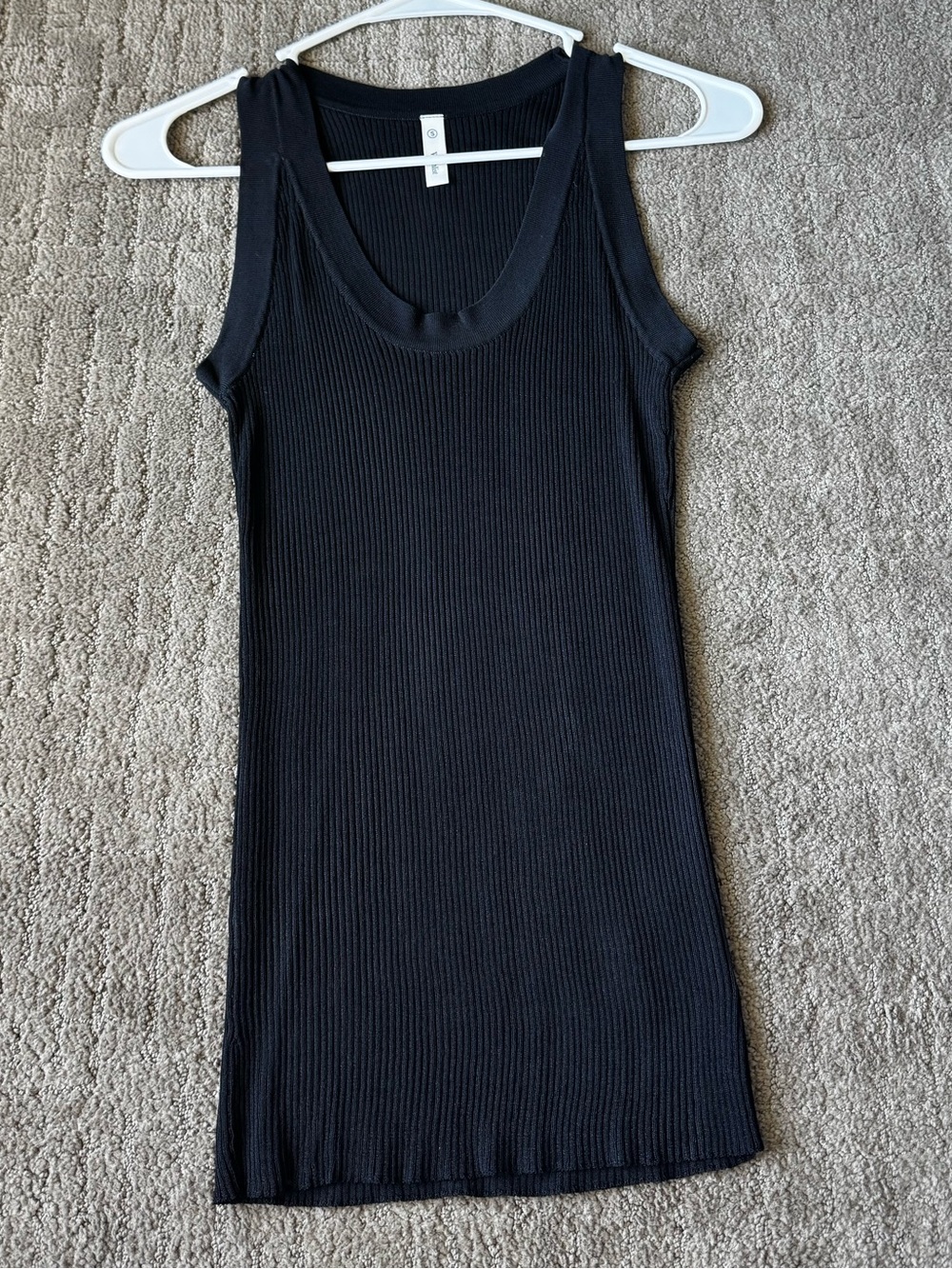 VICI Black Ribbed Tank Dress - Sleeveless Scoop Neck